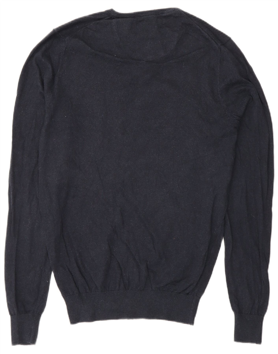 Męski sweter Massimo Dutti z dekoltem w kształcie litery V, mały, granatowy, bawełniany