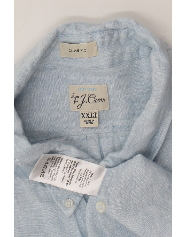 J. CREW Męska wysoka koszula o klasycznym kroju 2XL, niebieska lniana