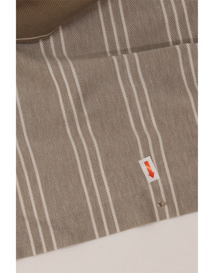 Męska koszulka polo NIKE UK 39/41 w średnie beżowe paski