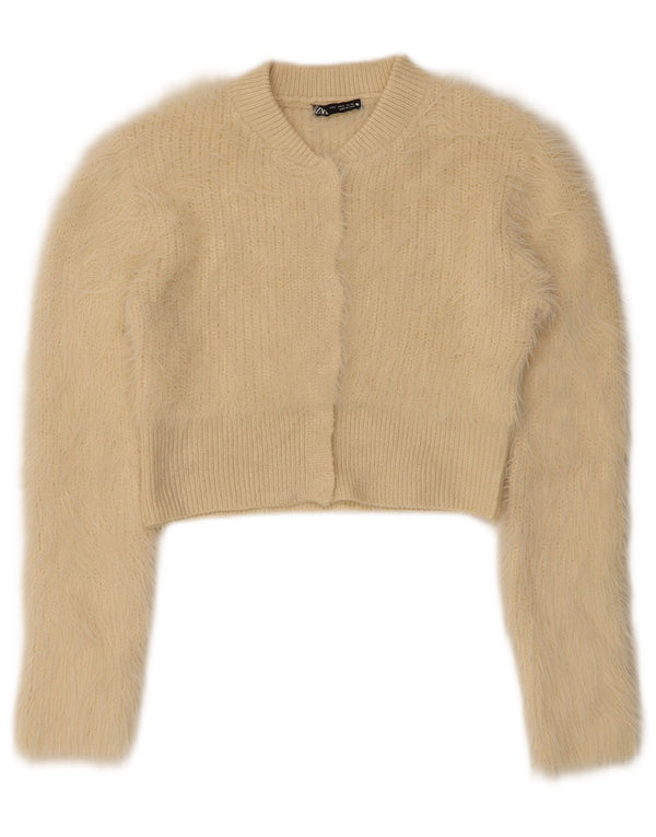 Sweter damski Zara Crop Cardigan UK 8 Small Beżowy poliester