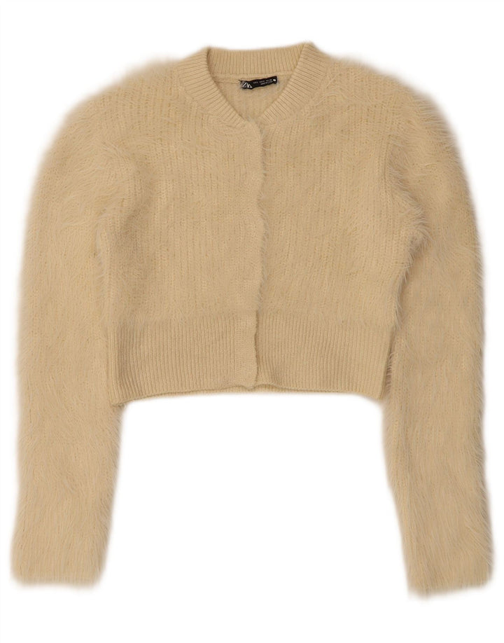 Sweter damski Zara Crop Cardigan UK 8 Small Beżowy poliester