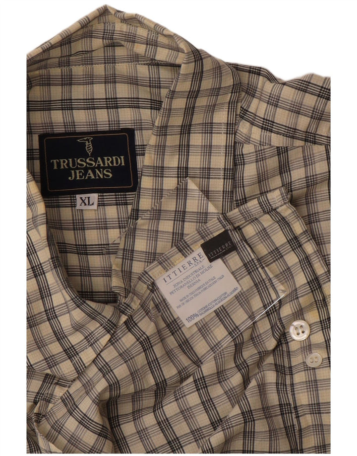 Koszula męska Ittierre TRUSSARDI JEANS XL, bawełniana w szarą kratę