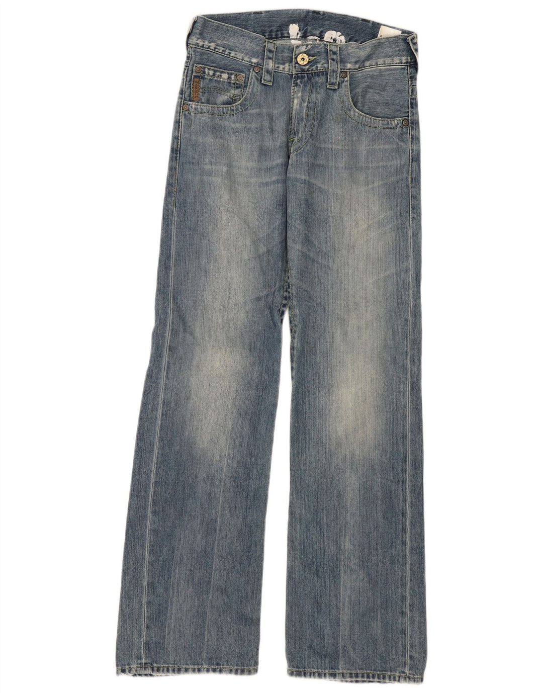 Damskie jeansy z szeroką nogawką Armani W29 L32 Niebieskie bawełniane