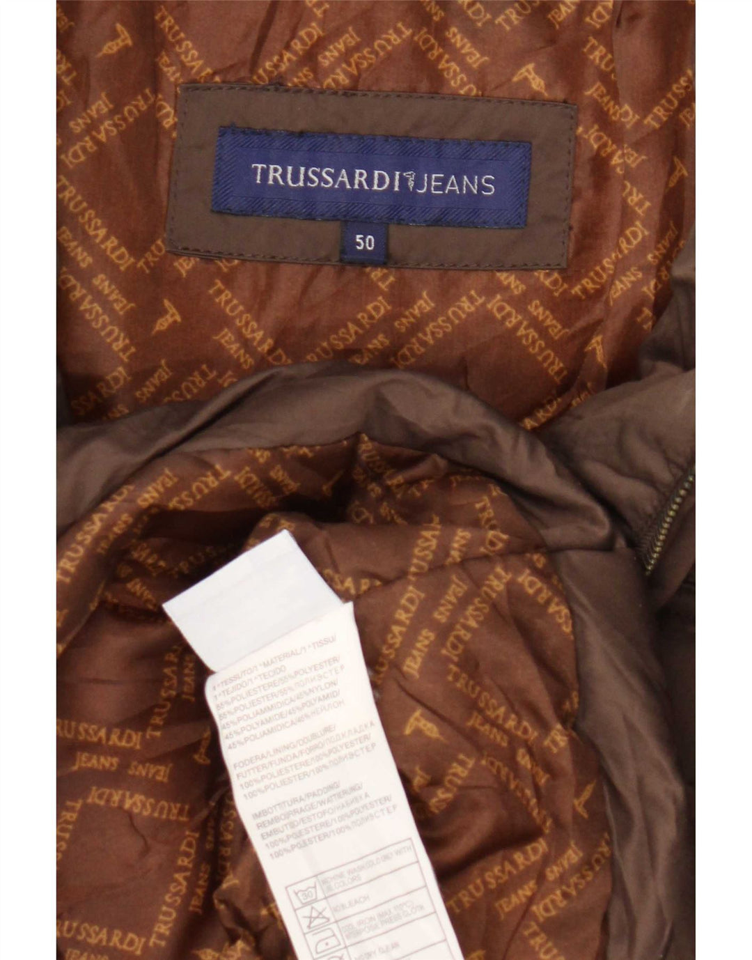 Damska ocieplana kurtka Trussardi Jeans IT 50 XL, brązowy poliester