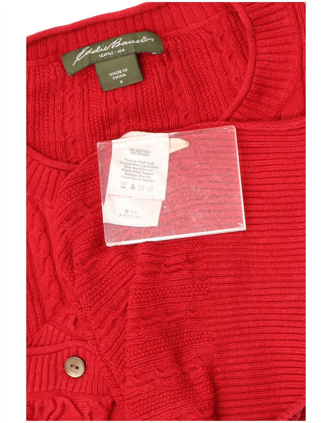 Sweter damski EDDIE BAUER UK 10 Small, czerwony, bawełniany