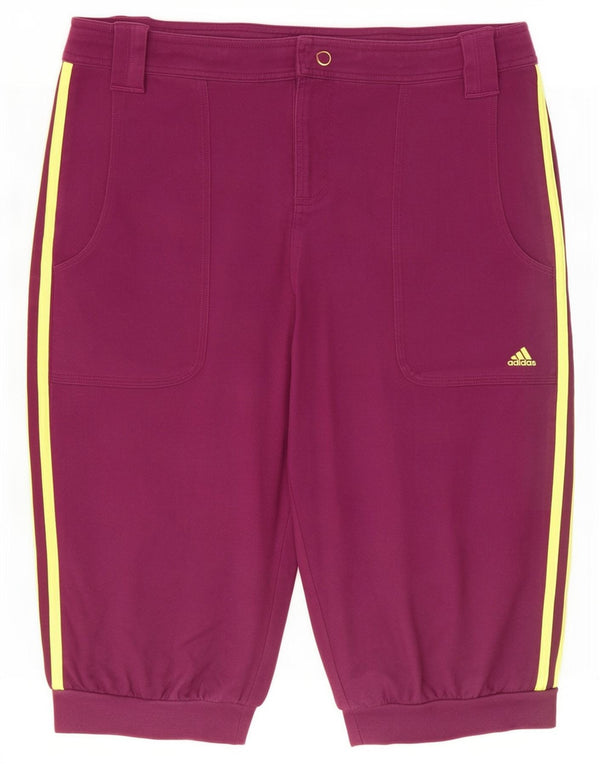 Damskie Bermudy Adidas UK 16 Duże W32 Fioletowa Bawełna