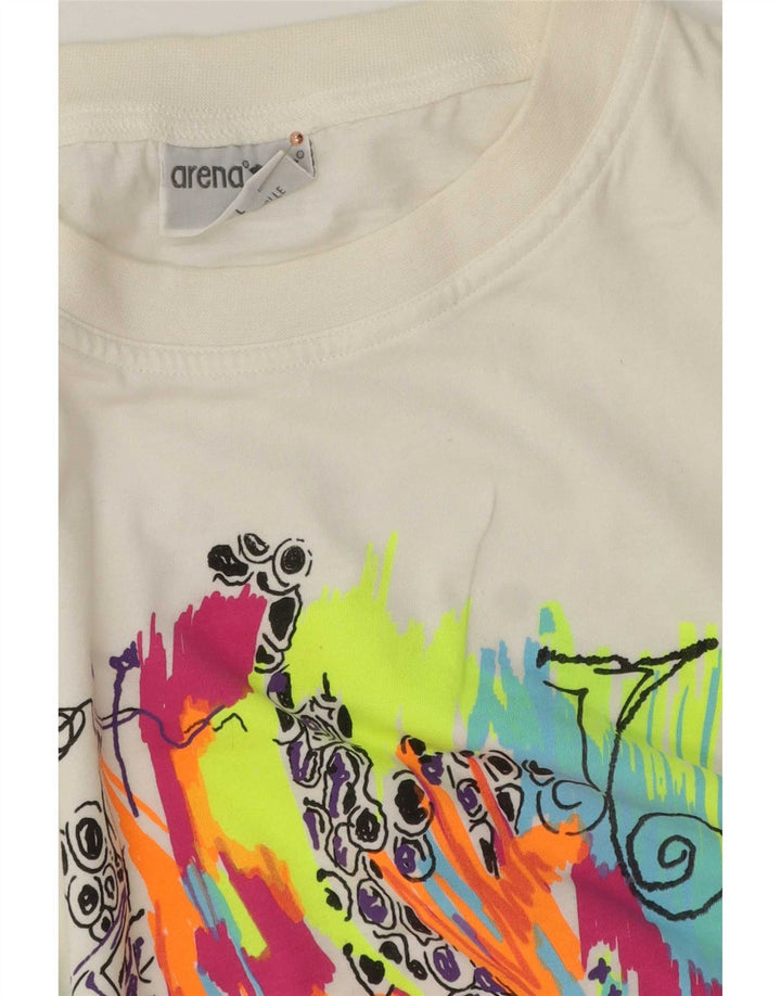 Męski T-shirt z grafiką Arena, duży, biały, bawełniany