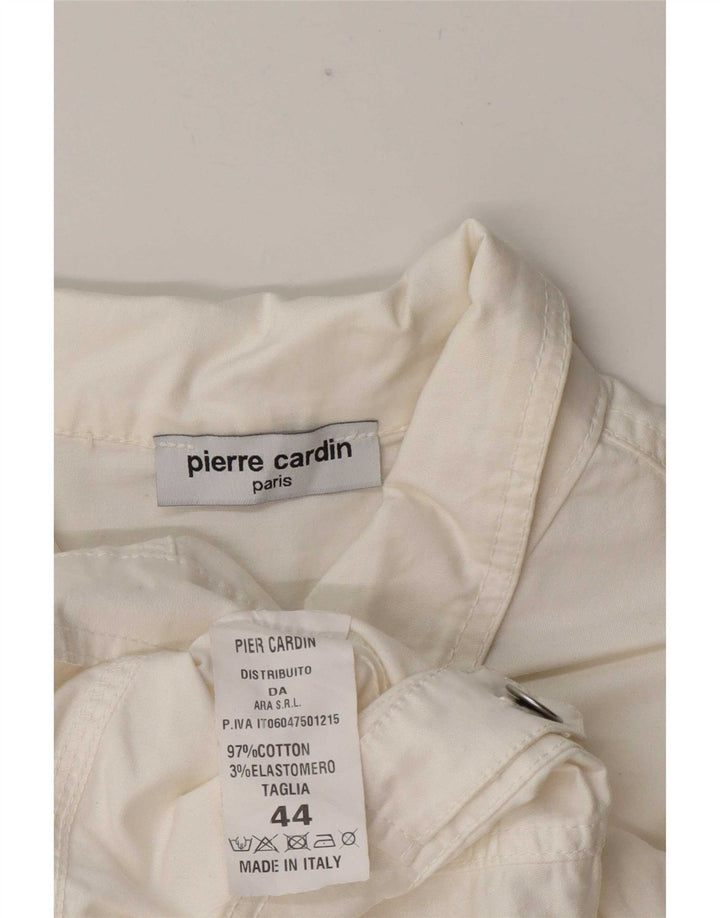 Damska kurtka jeansowa Pierre Cardin Crop IT 44, średnia biała bawełna