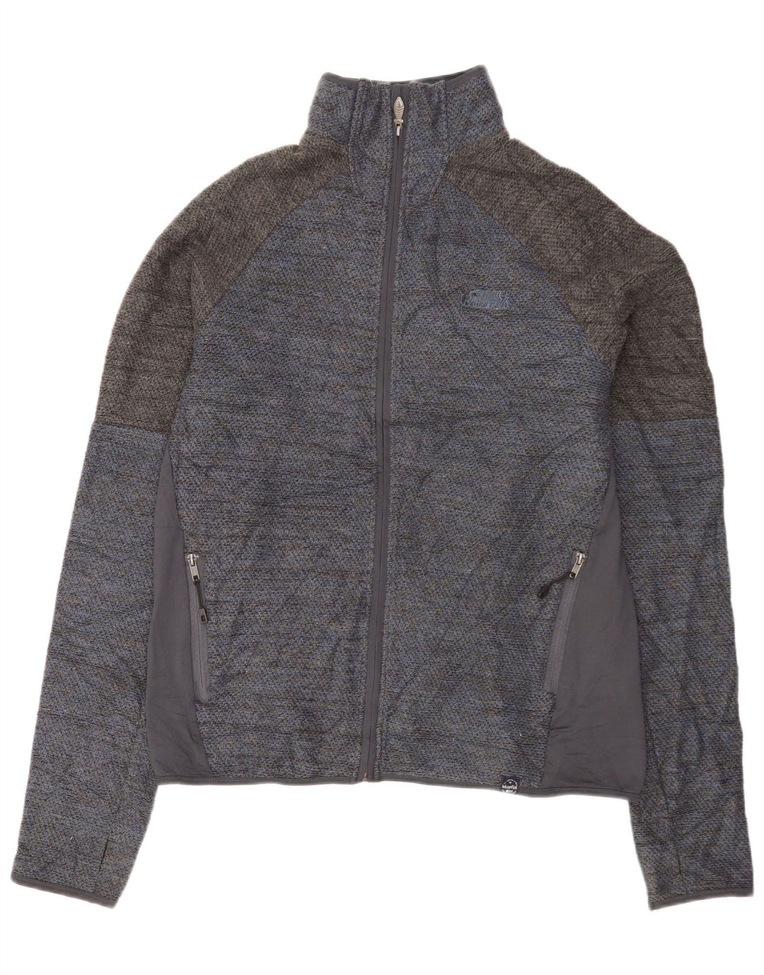 Męska kurtka dresowa Weird Fish, duża, niebieska, poliestrowa z blokami kolorów