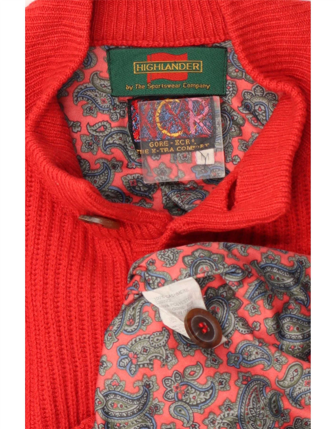 Highlander Męski sweter rozpinany Średni pomarańczowy kaszmir