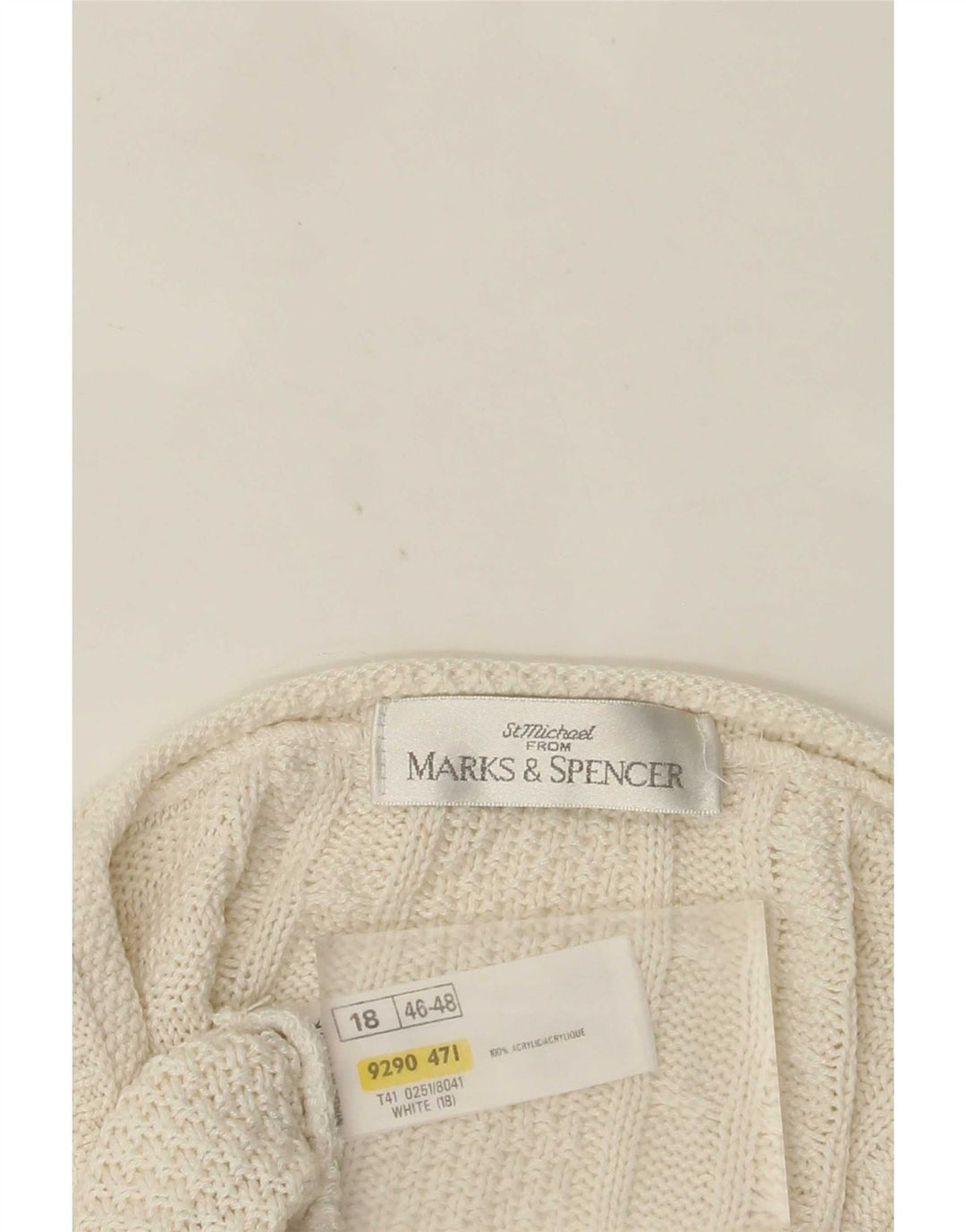 Marks & Spencer Damski sweter oversize UK 18 XL, biały