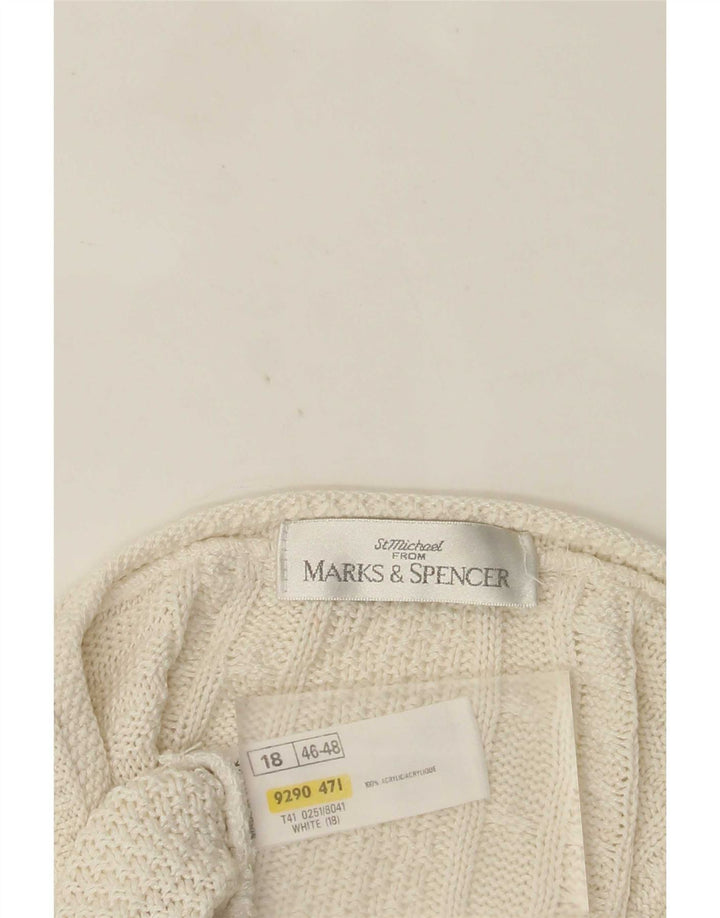 Marks & Spencer Damski sweter oversize UK 18 XL, biały