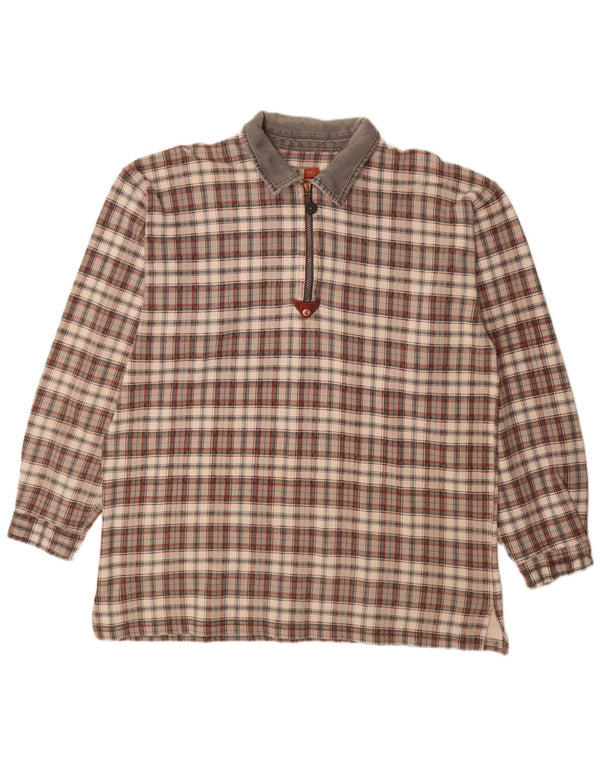 Męska koszulka polo z długim rękawem Take Five XL w wielokolorową kratkę, bawełniana