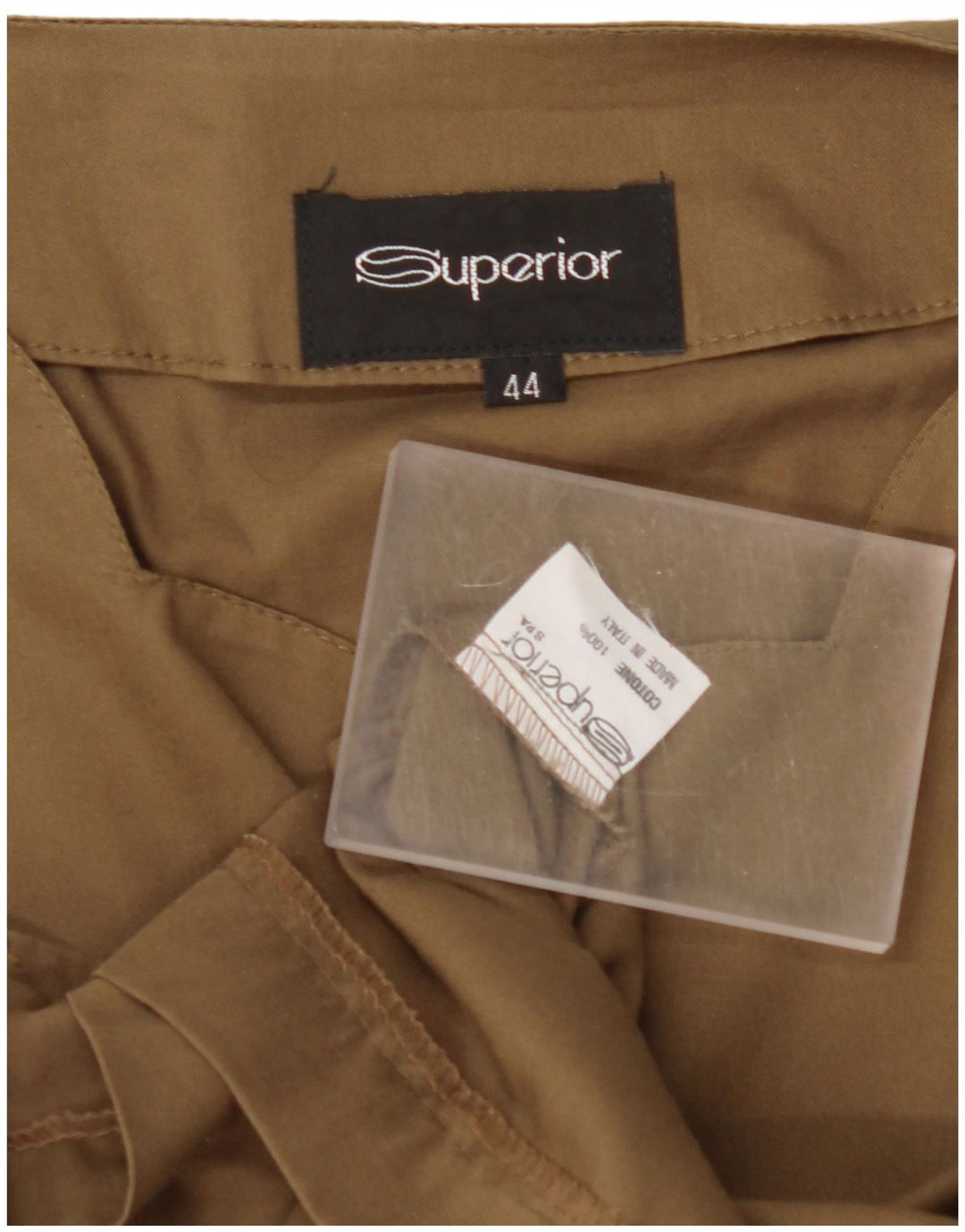 Damska bluzka koszulowa bez rękawów SUPERIOR IT 44, średnia bawełna khaki