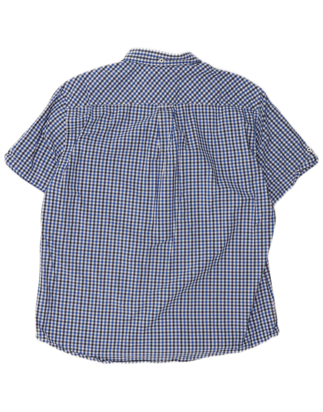 Męska koszula z krótkim rękawem Ben Sherman XL, niebieska bawełniana kratka