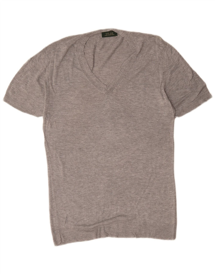 Męski T-shirt Zara, duży, szary, nakrapiany