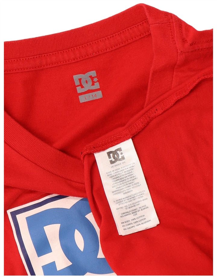 Chłopięcy T-shirt z grafiką DC na 13-14 lat, duży, czerwony, bawełniany