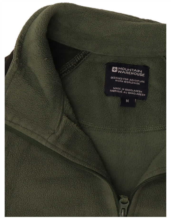 Męski sweter polarowy Mountain Warehouse z zamkiem błyskawicznym i średnim zielonym kolorem