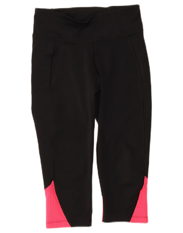 Damskie legginsy Capri Under Armour UK 8, małe, czarne, z blokami kolorów