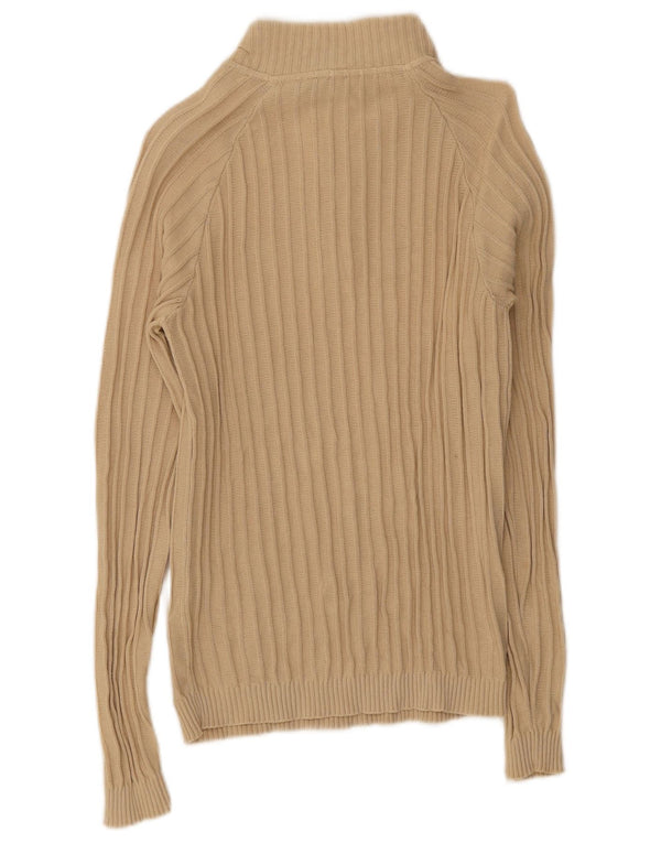 Damski sweter z zamkiem błyskawicznym Trussardi Jeans UK 16, duży, beżowy, bawełniany