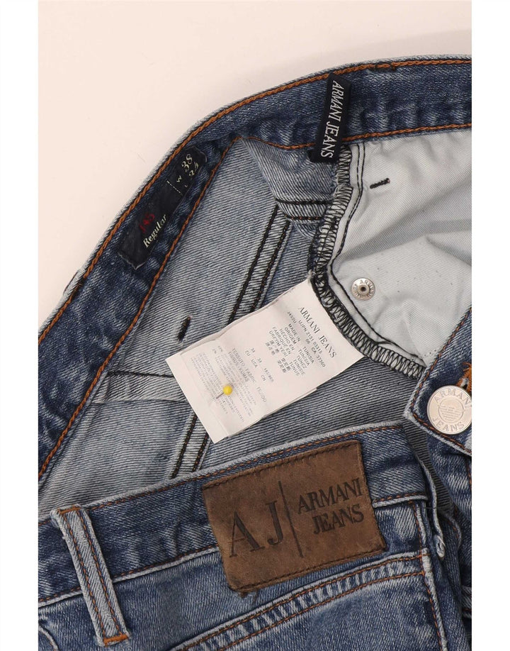 Armani Męskie J45 Regularne proste dżinsy W38 L34 Niebieska bawełna