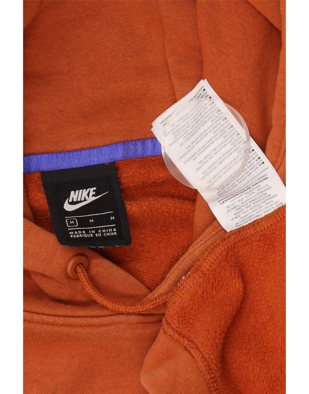 Damski sweter oversize z kapturem Nike, UK 14, średni pomarańczowy, bawełniany