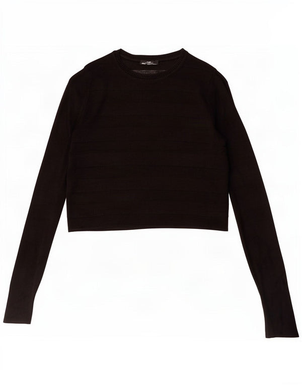 Sweter damski Zara z dekoltem w łódkę UK 12, średni czarny