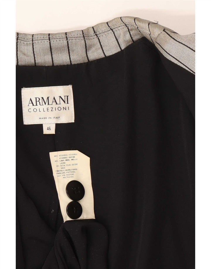 Damska marynarka Armani Collezioni zapinana na 2 guziki IT 46, duża, szara, w prążki