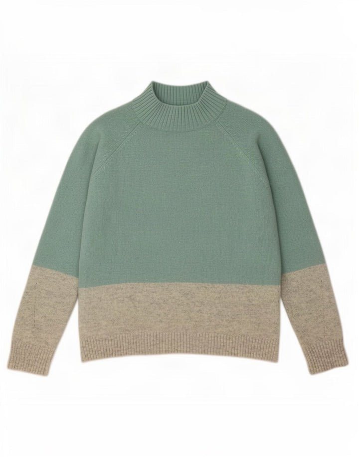Sweter damski Fat Face z golfem UK 14, duży, turkusowy