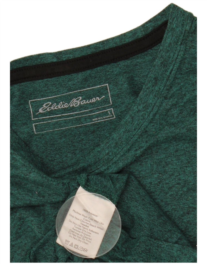 T-shirt męski Eddie Bauer o regularnym kroju, duży, zielony, nakrapiany poliester