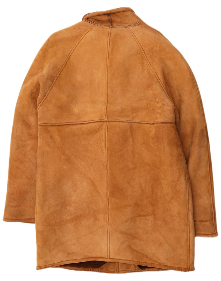 Vintage męska kurtka shearling UK 38 średni brąz