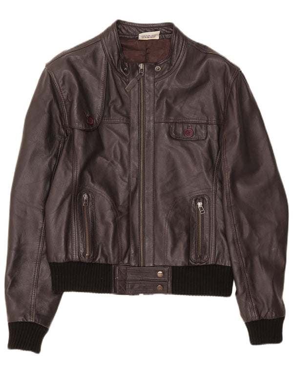 In Extenso Damska skórzana kurtka bomber UK 18 XL brązowa