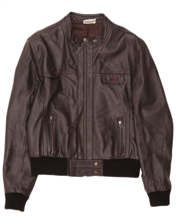 In Extenso Damska skórzana kurtka bomber UK 18 XL brązowa