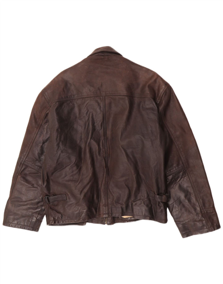 Vintage męska skórzana kurtka UK 42 XL brązowa