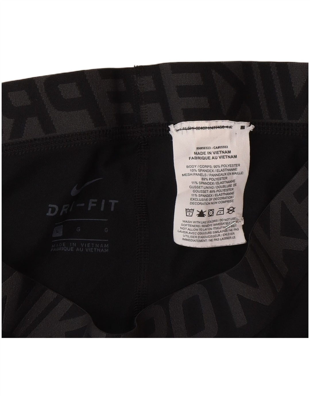 Męskie legginsy Nike Dri Fit Graphic Crop, duże, czarne, poliestrowe