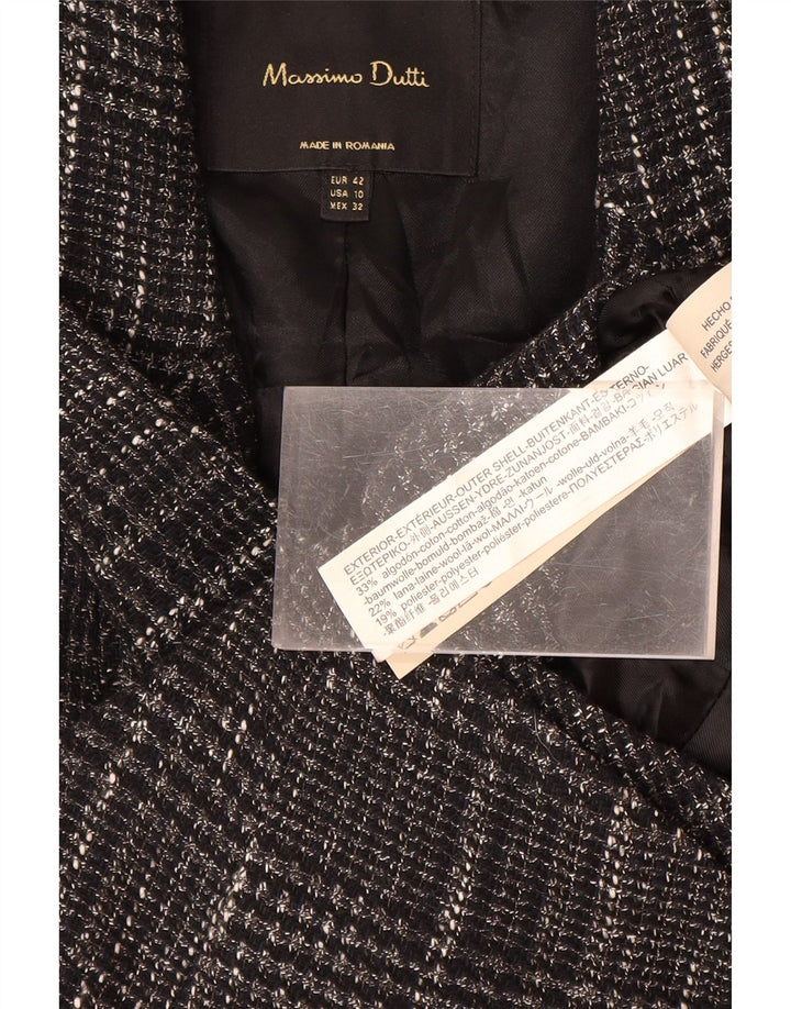 Damska marynarka MASSIMO DUTTI EU 42, duża, szara, bawełniana krata