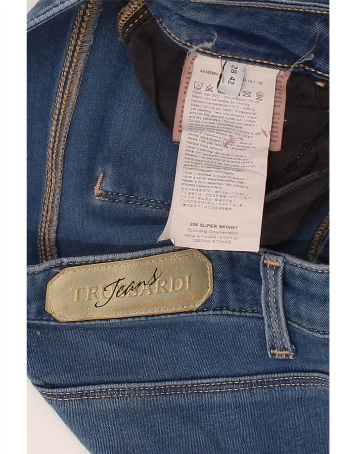 TRUSSARDI Womens Super Skinny Jeans W28 L29 Navy Blue Polyester Vintage Trussardi and Second-Hand Trussardi from Messina Hembry 