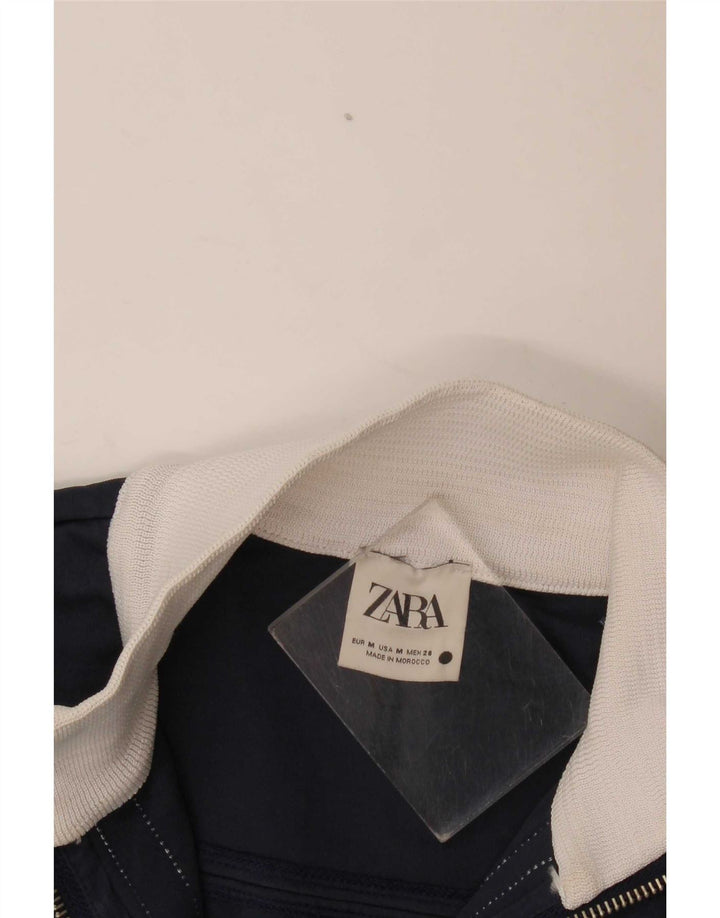 Damska kurtka dresowa Zara Crop Top UK 14, średni granat, blok kolorów