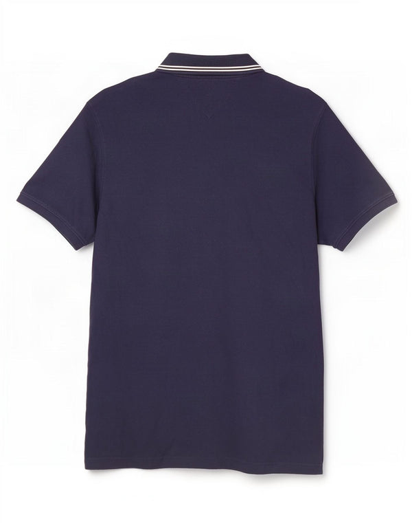 Tommy Hilfiger Mens Slim Fit Polo Shirt 2XL Navy Blue Striped Cotton