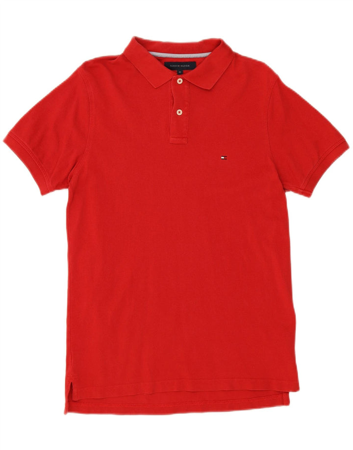 TOMMY HILFIGER Mens Slim Fit Polo Shirt Medium Red Cotton Vintage Tommy Hilfiger and Second-Hand Tommy Hilfiger from Messina Hembry 