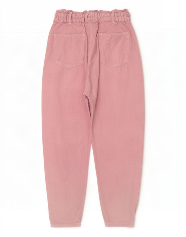 Zwężane jeansy damskie Zara z wysokim stanem EU 38 Small W28 L25 różowe