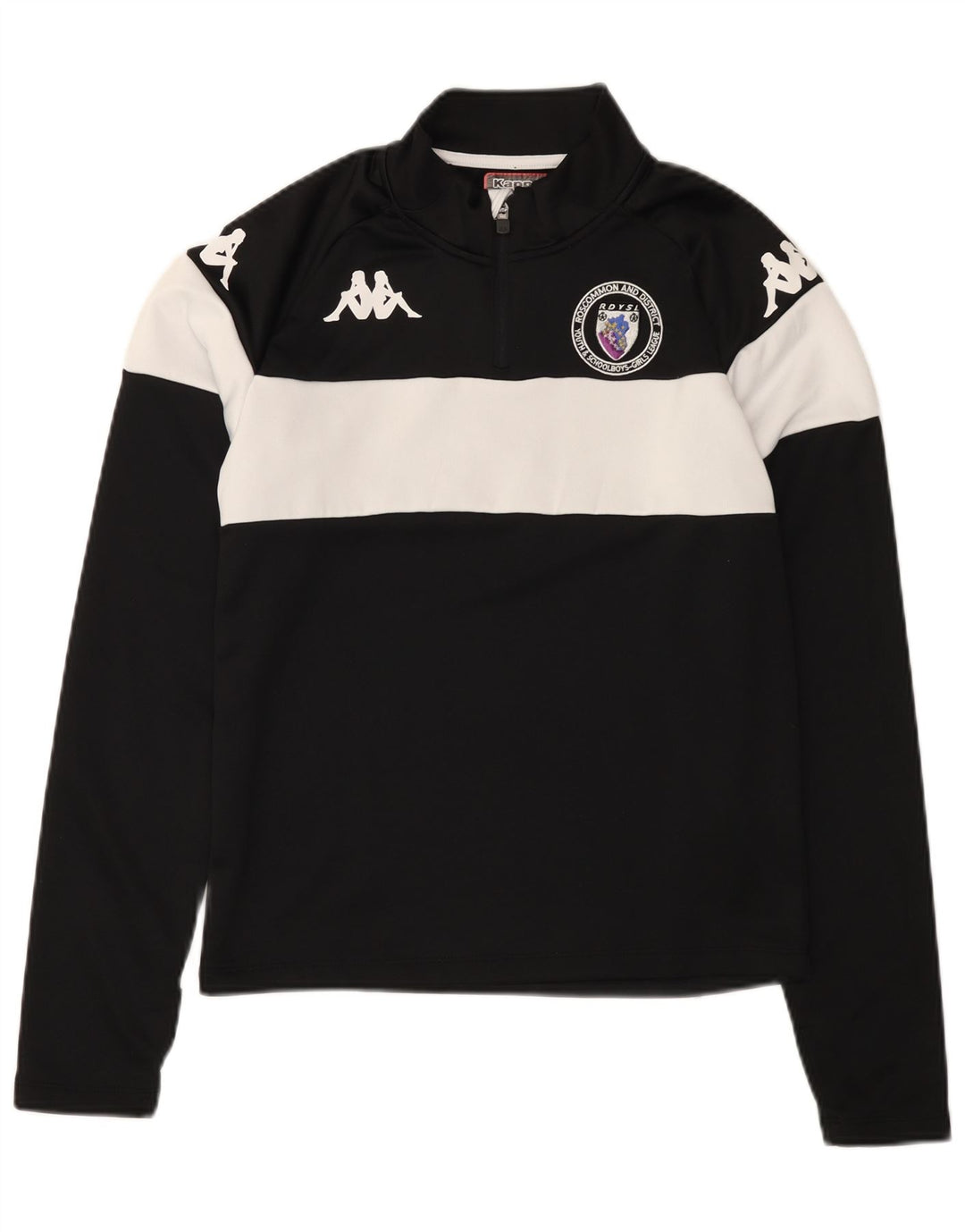 Męski dres KAPPA z grafiką i zamkiem błyskawicznym, mały, czarny blok kolorów