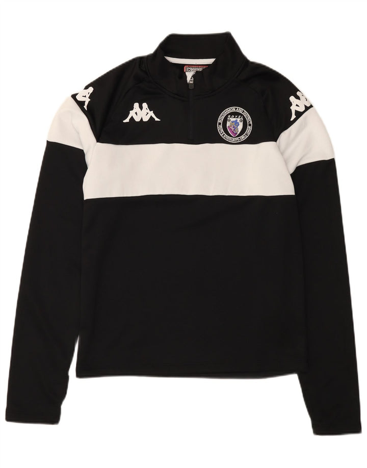 Męski dres KAPPA z grafiką i zamkiem błyskawicznym, mały, czarny blok kolorów