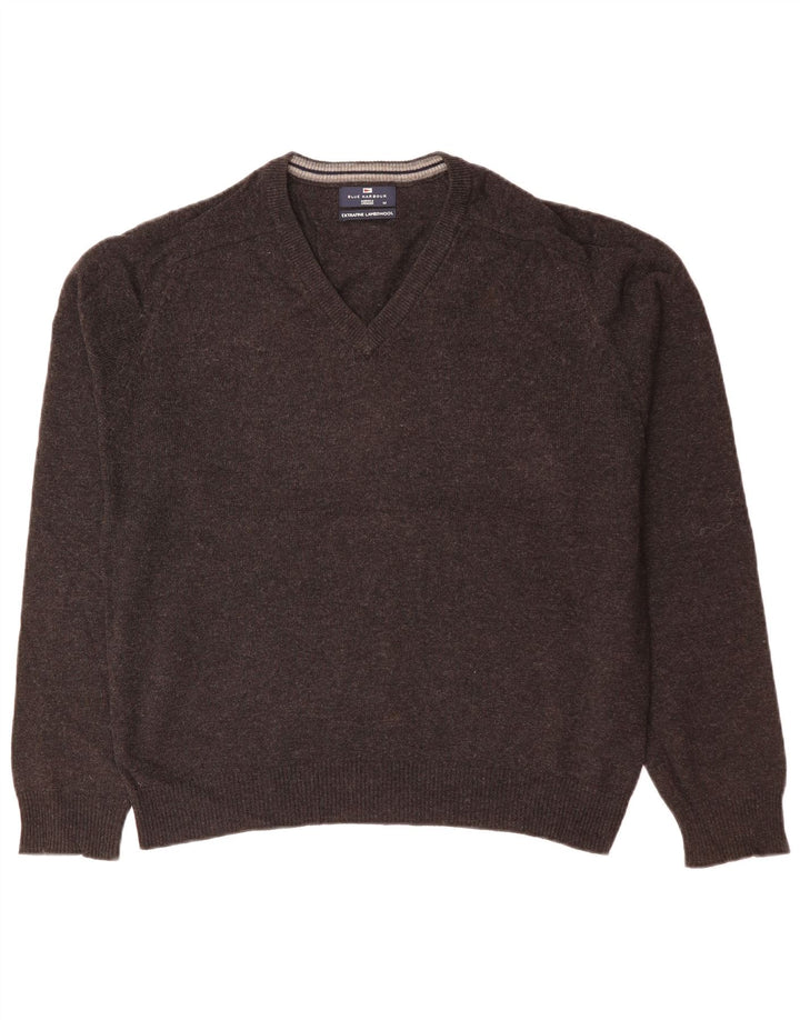Męski sweter Marks & Spencer Blue Harbor z dekoltem w kształcie litery V, średnioszary