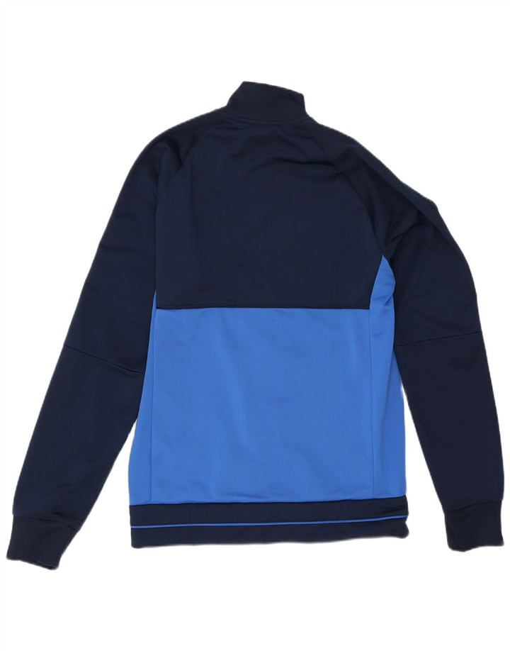 Adidas Męska bluza dresowa, mała, granatowa, z blokami kolorów, poliestrowa