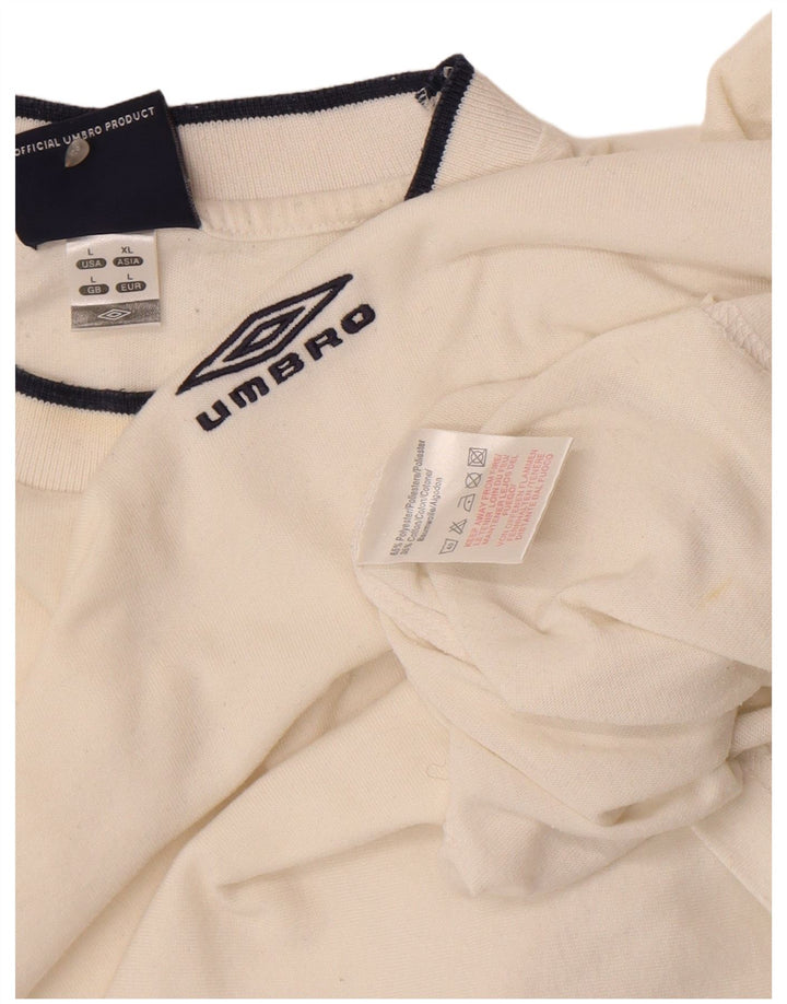 Męski T-shirt z grafiką Umbro, duży, złamany biały poliester