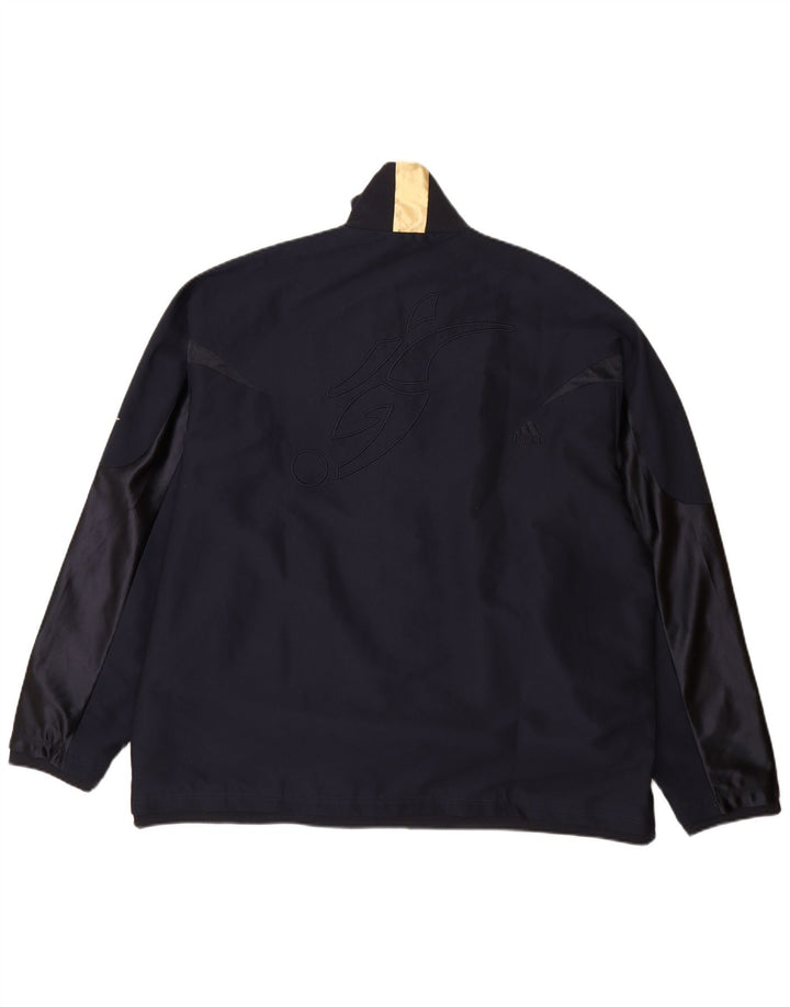 Męska kurtka przeciwdeszczowa Adidas UK 42 XL granatowa, poliestrowa