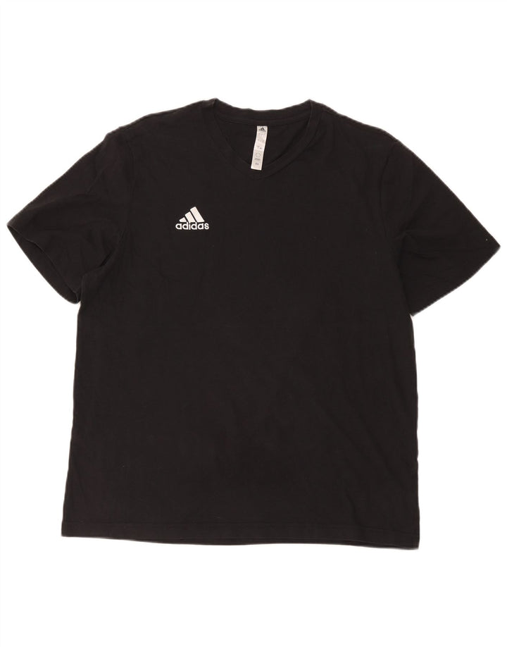 Adidas Męski T-shirt Top Duży Czarny Bawełniany