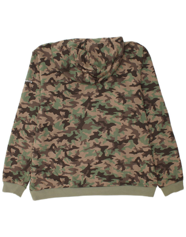 Męski sweter z kapturem i grafiką COLUMBIA XL, kamuflaż khaki, bawełna