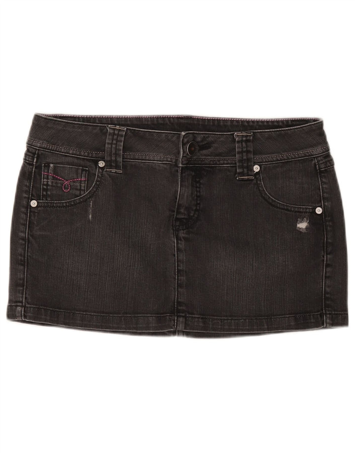 BENETTON Damska spódnica jeansowa w trudnej sytuacji IT 44 Medium W30 Szara bawełna
